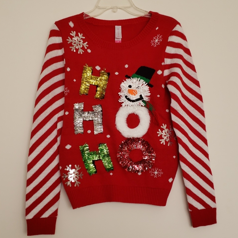 No Boundaries Ho Ho Ho Ugly Christmas Sweater
